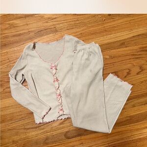 Cream and Pink Pajama Set